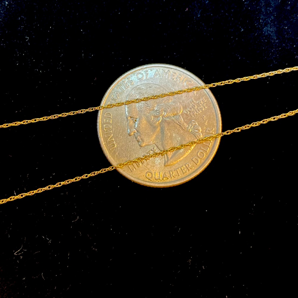 10k gold 18 inch rope chain necklace